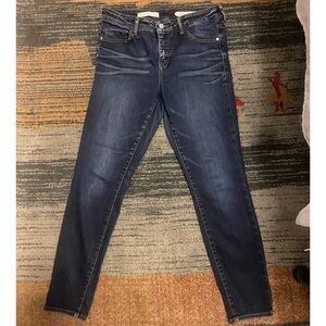 Pilcro and the Letterpress Women's Dark Blue Script Jeans Size 29